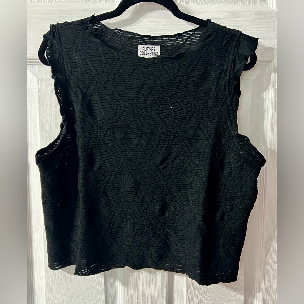 Future Collective Black Textured Women’s Top NWT
